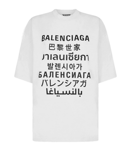 Tshirt Balenciaga Blanca Idiomas