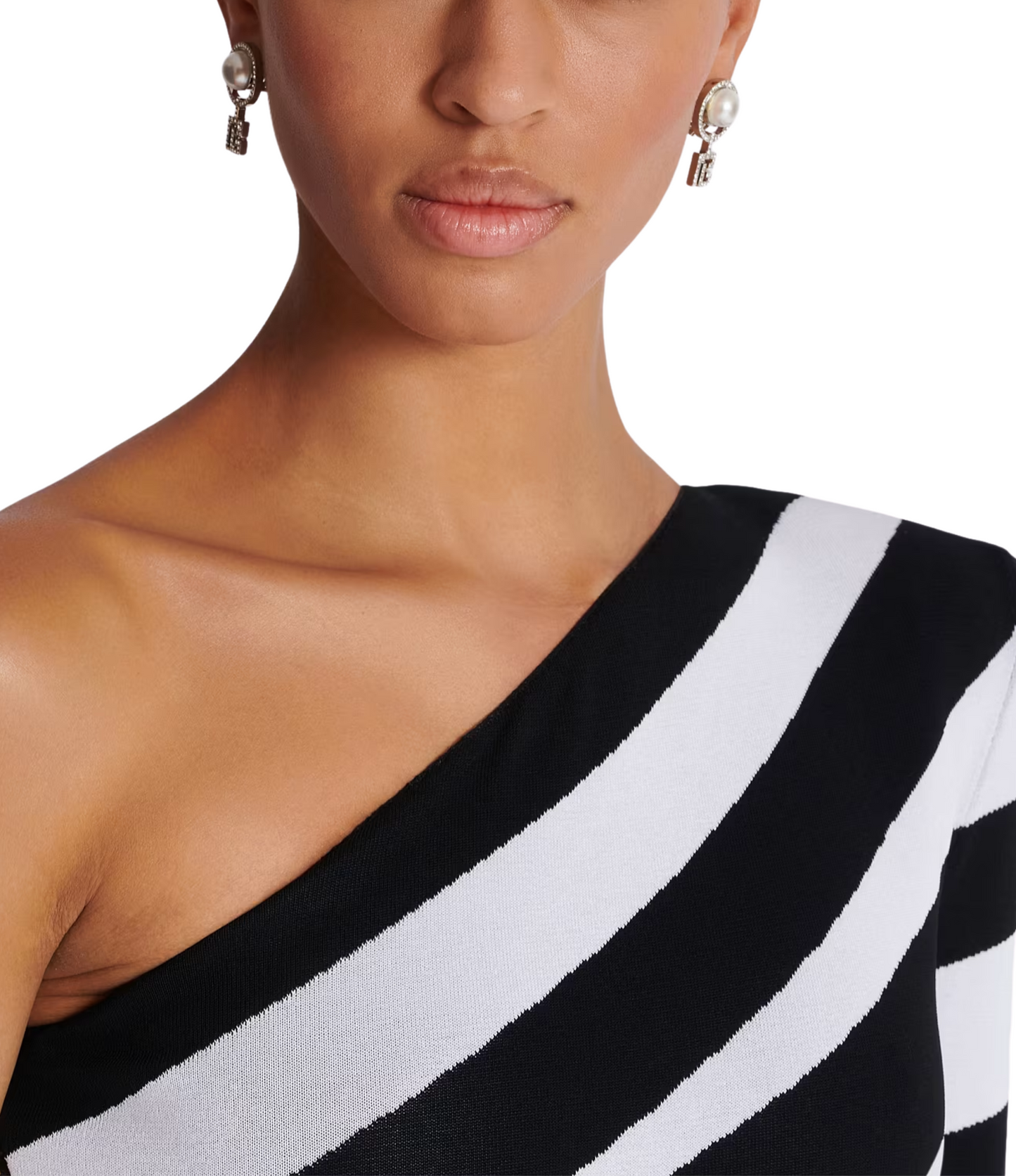 Aretes Balmain Con Cristales Perlas