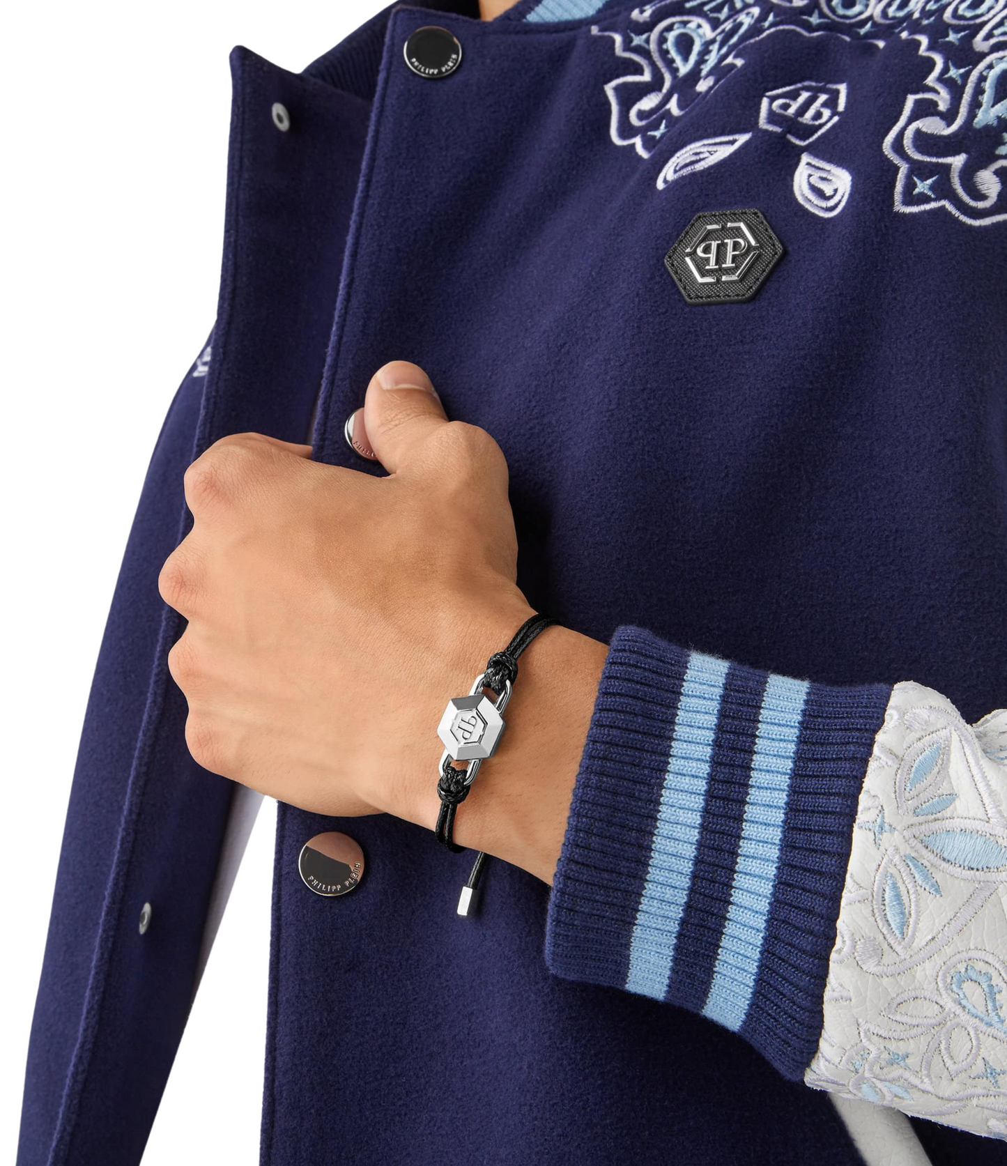 Pulsera Philipp Plein Negra Logo