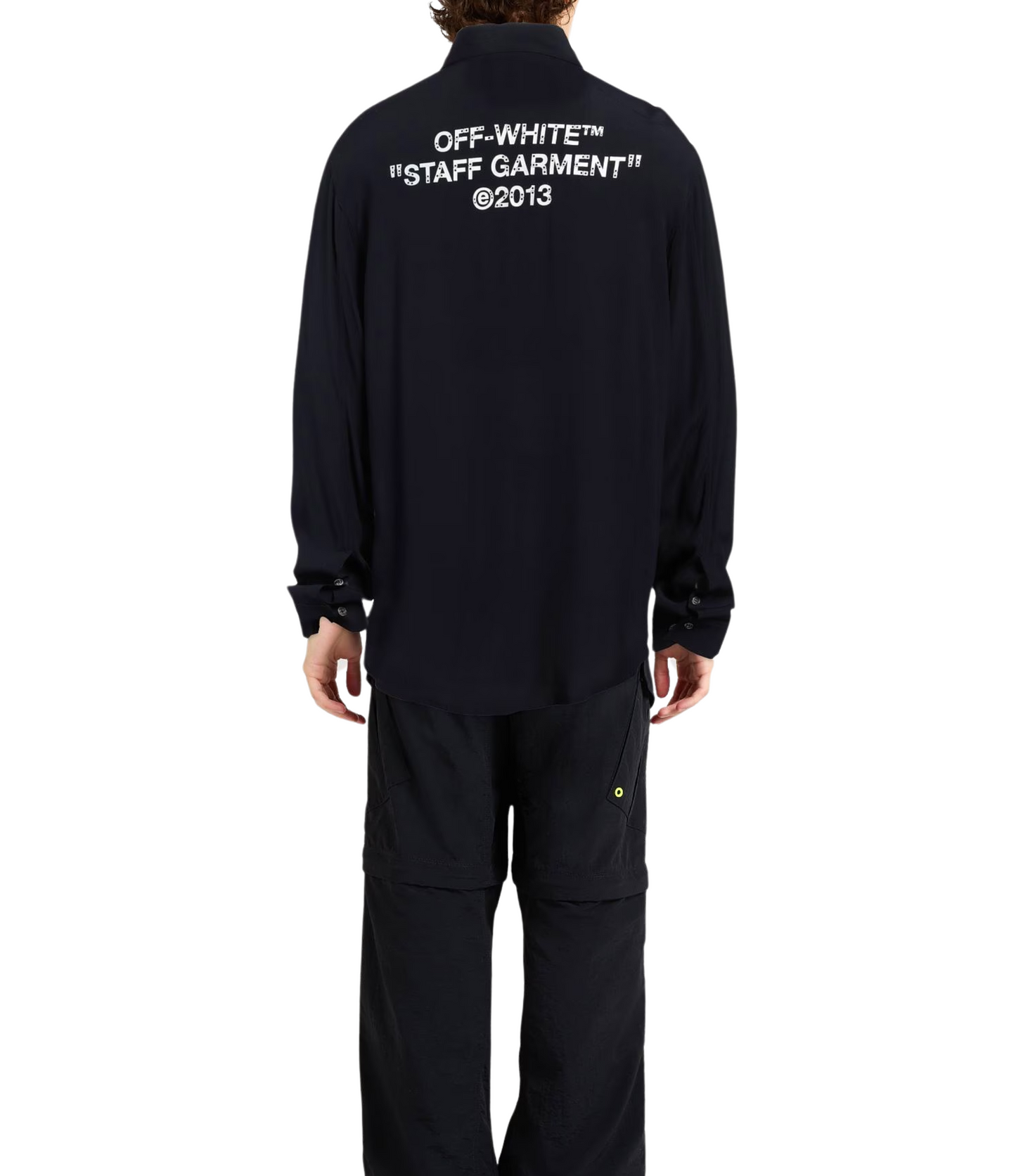 Camisa Off White Viscosa Azul Hombre