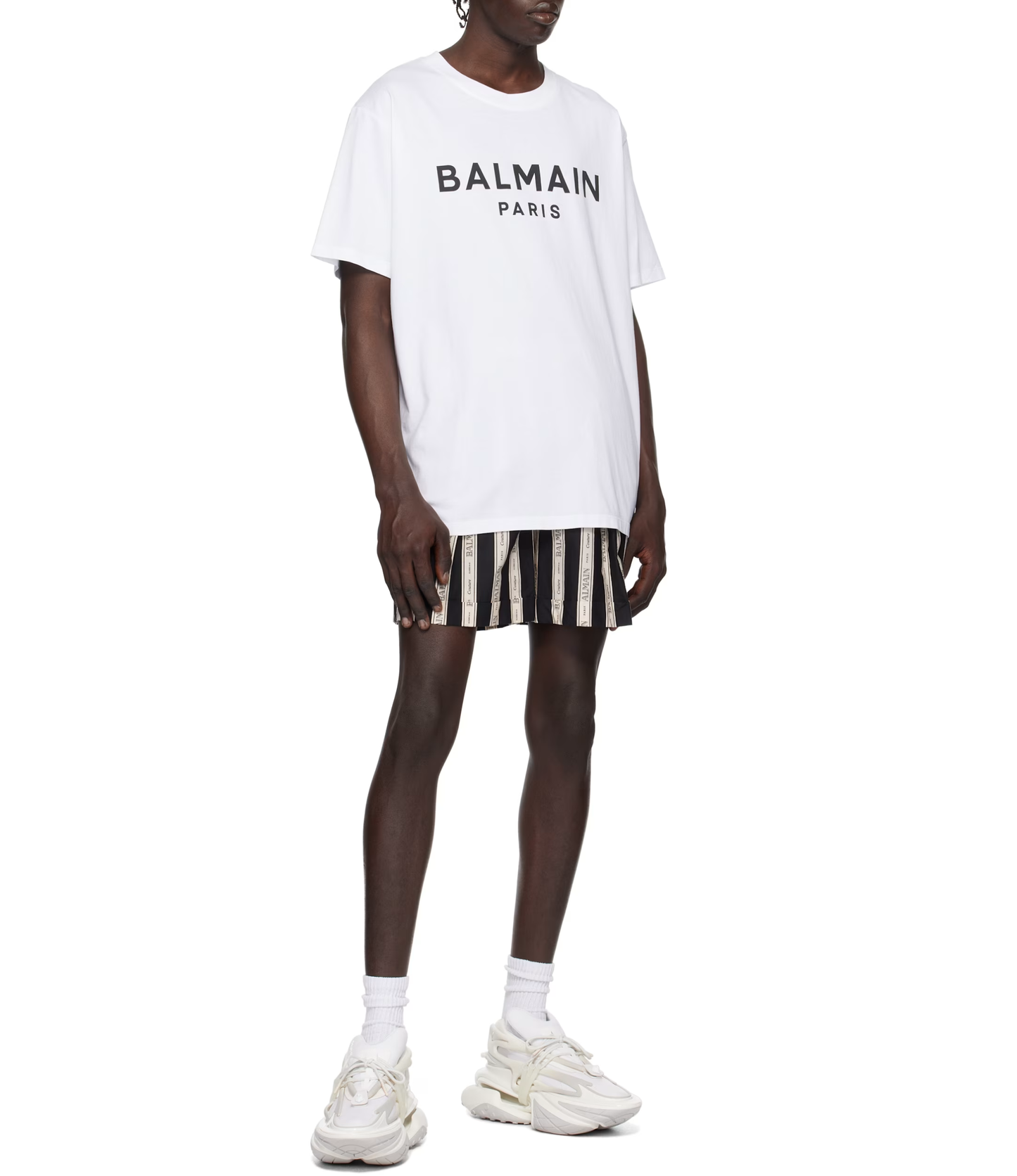 Tshirt Balmain Logo Blanca
