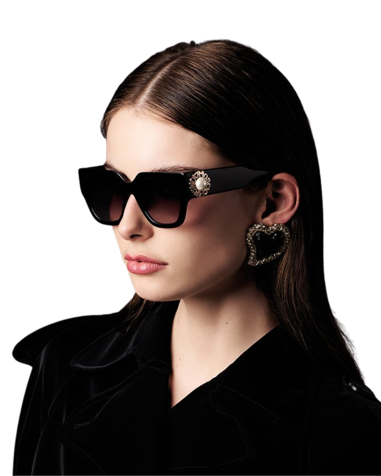 Moschino Cuadrados Lentes de Sol Negro