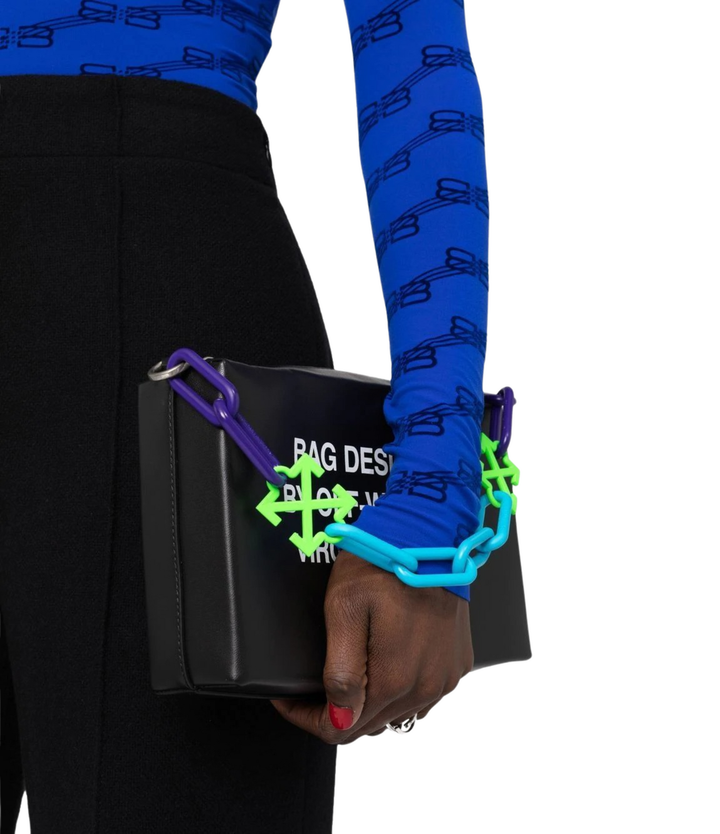 Bolsa Off White Pouch De Mano Negra