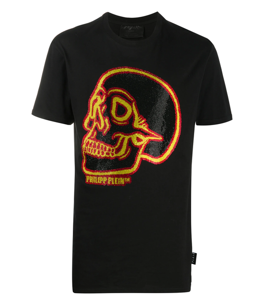 Playera Philipp Plein Skull Negra Cristales