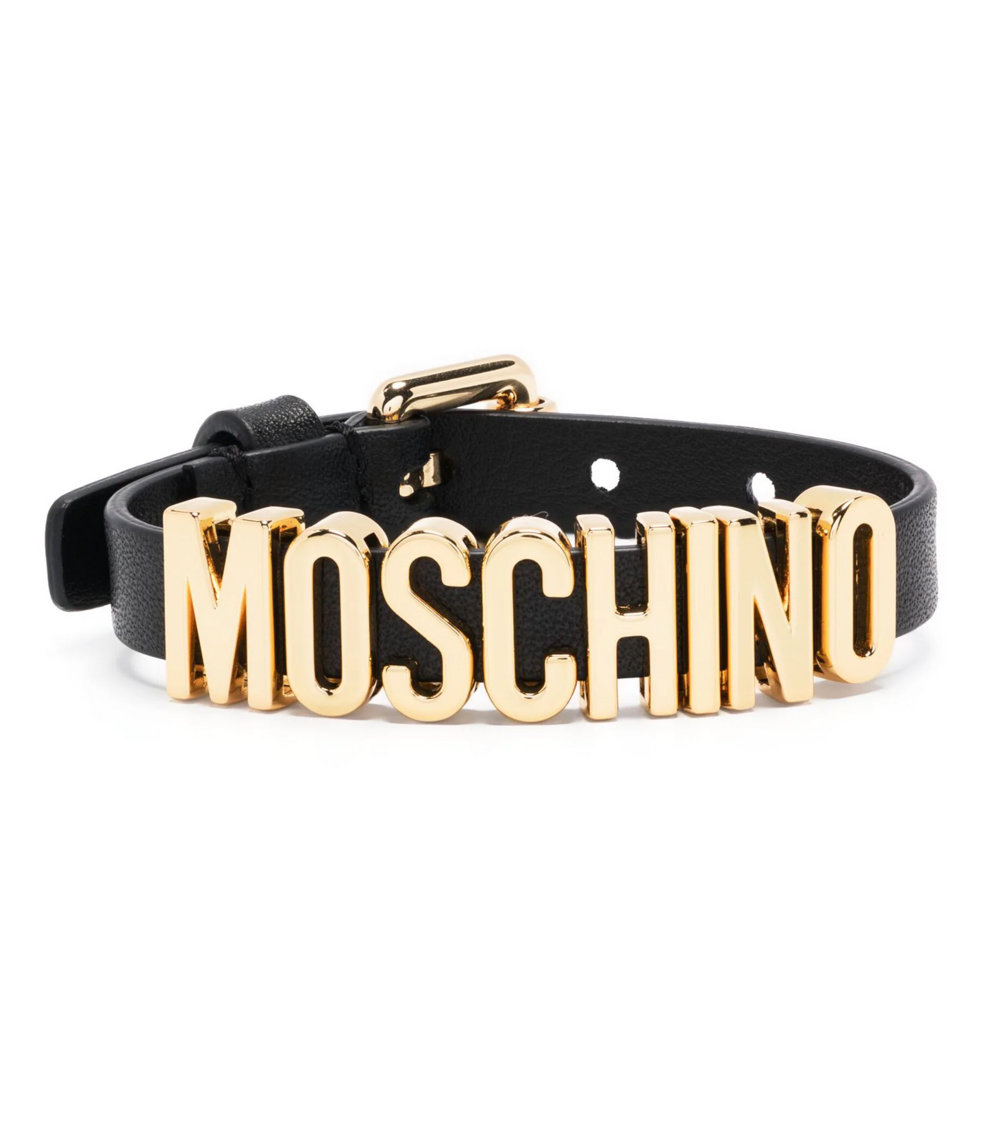 Pulsera Moschino Milano Negra Logo