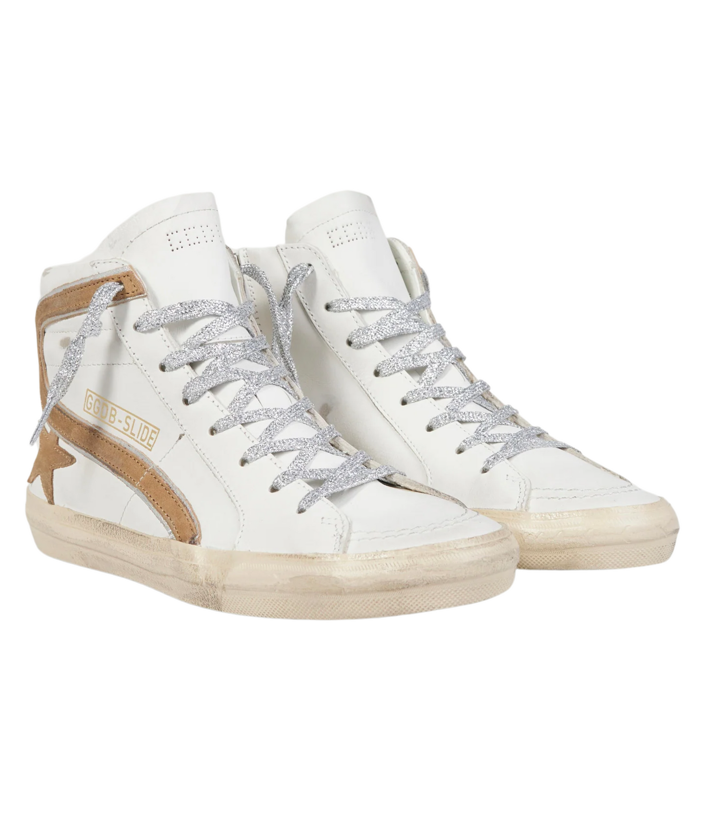 Tenis Golden Goose Altos Blanco Cafe