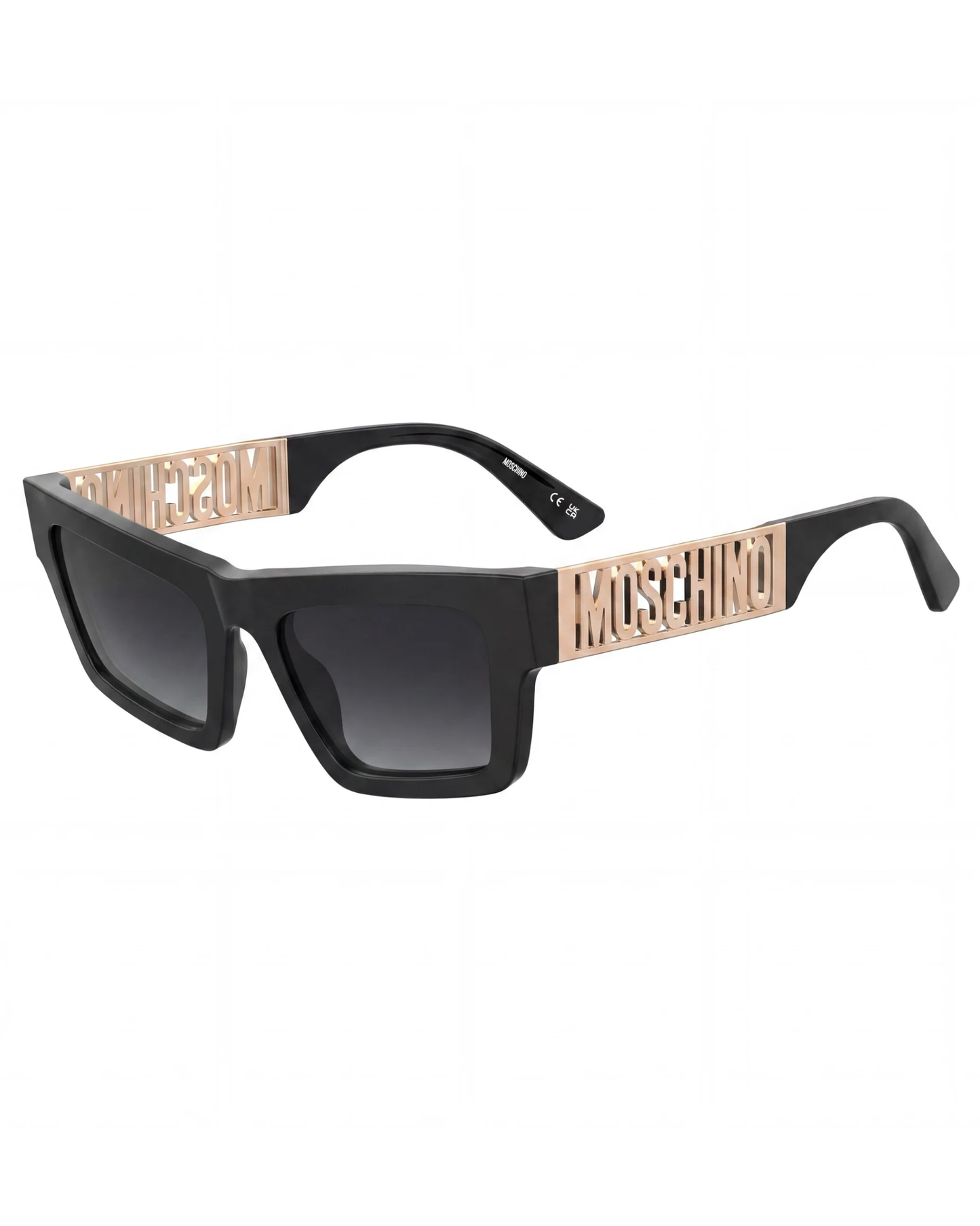Moschino Logo Dorado Lentes de Sol Negros