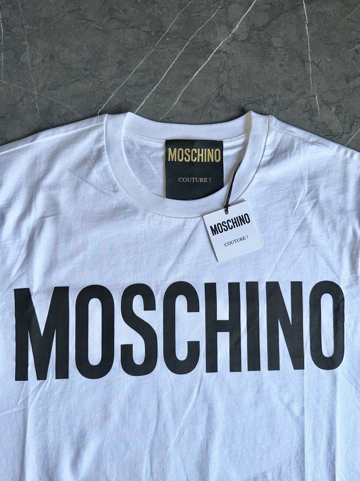 Tshirt Moschino Blanca Logo Negro