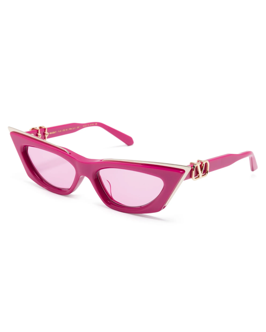 Valentino Garavani V-Goldcut Lentes de Sol Rosa / Oro