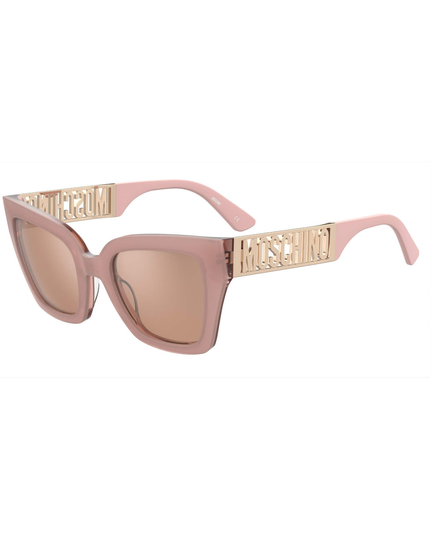 Moschino Logo Dorado Lentes de Sol Rosas