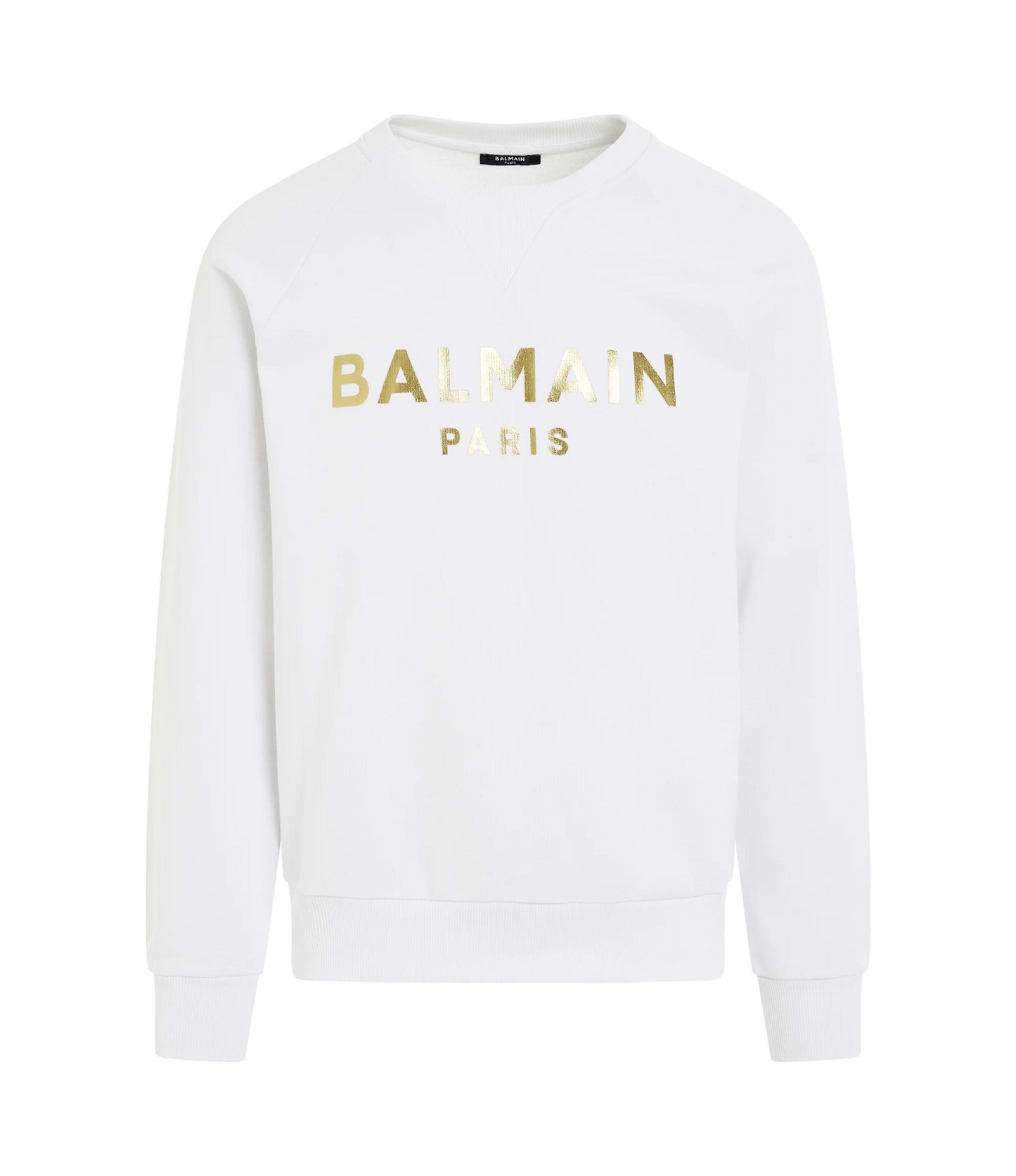 Sudadera Balmain Blanca Logo Dorado