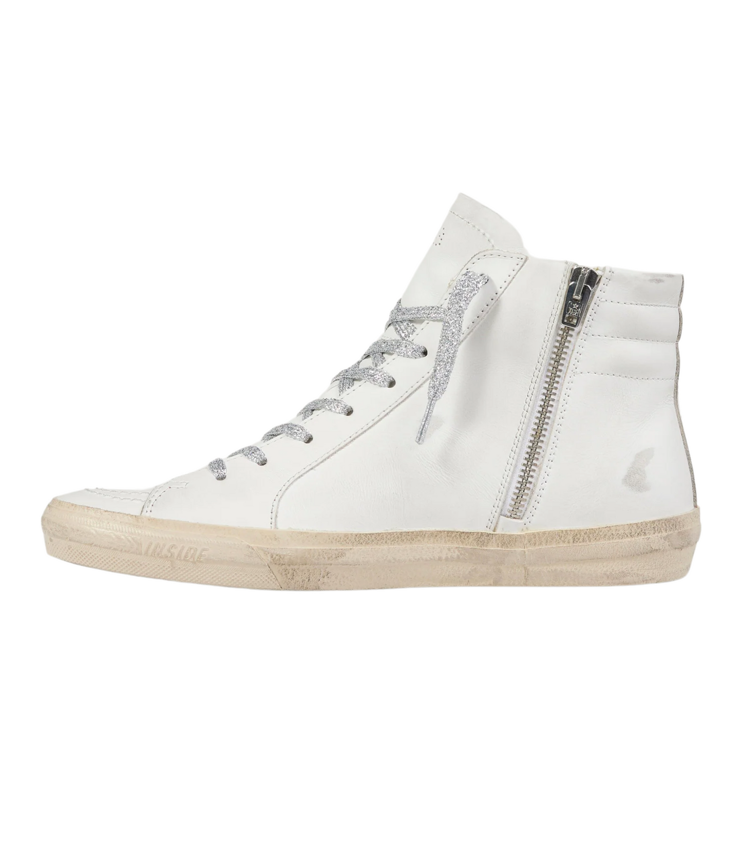 Tenis Golden Goose Altos Blanco Cafe