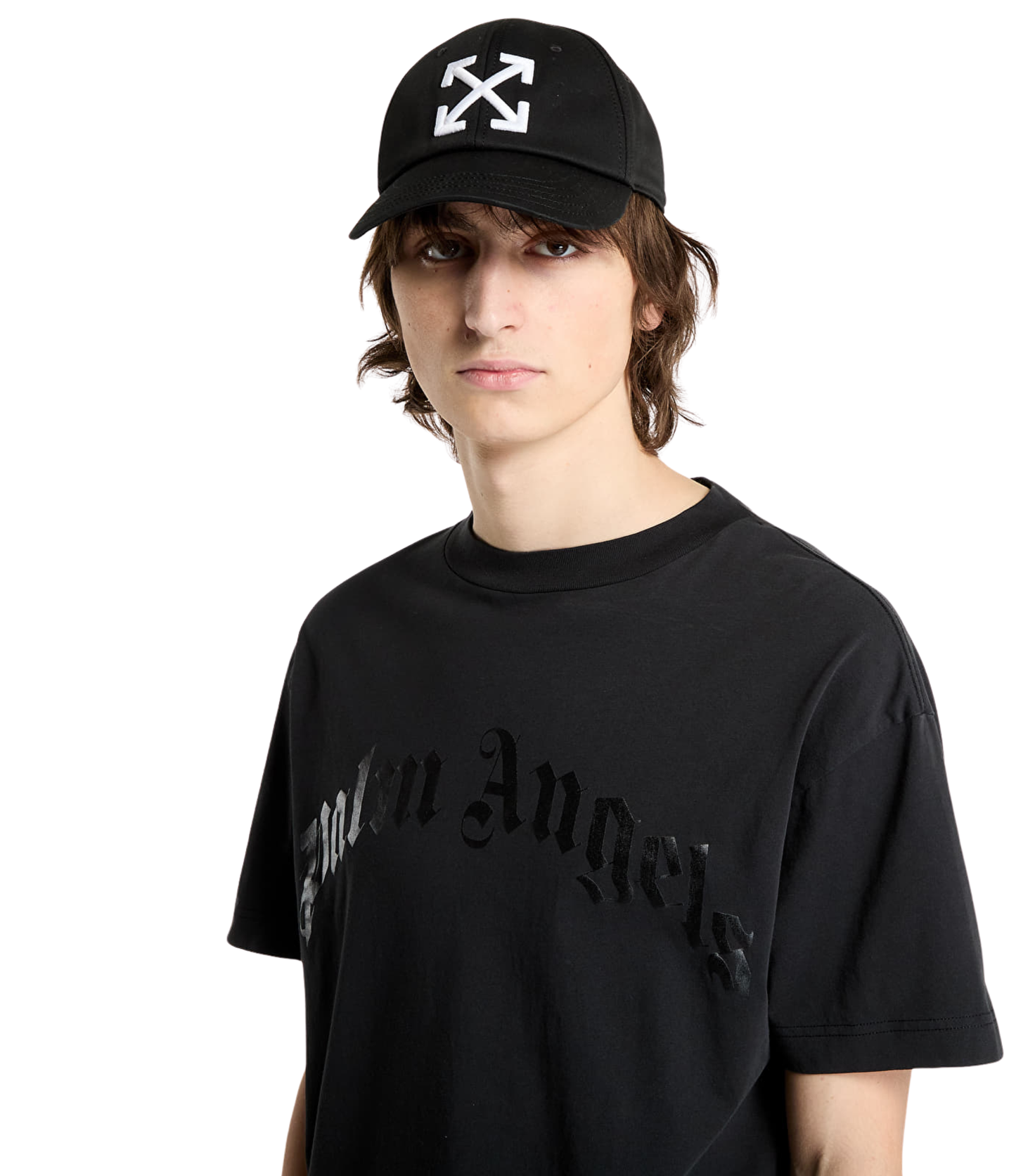 Playera Palm Angels Logo Curveado Negro