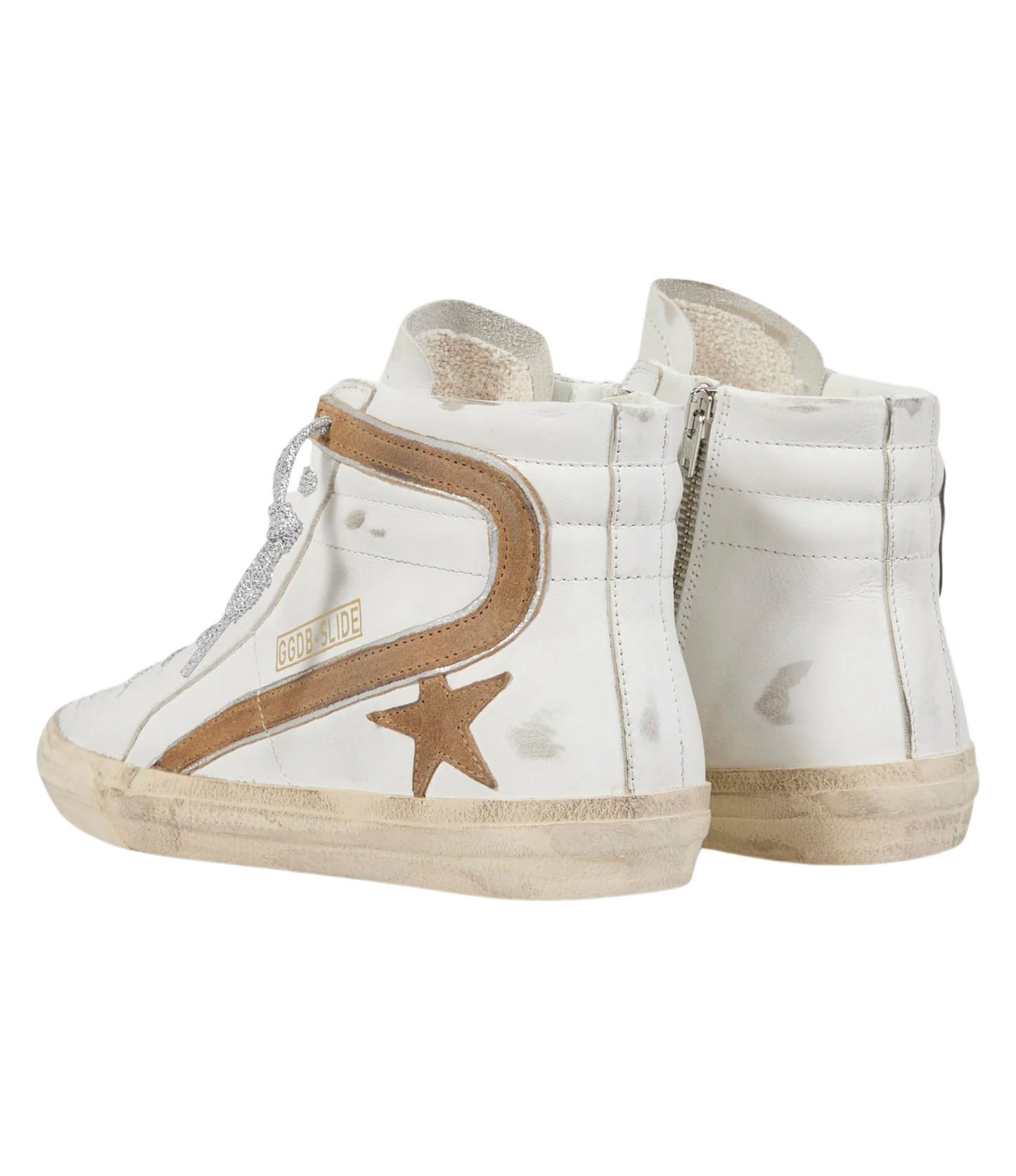 Tenis Golden Goose Altos Blanco Cafe