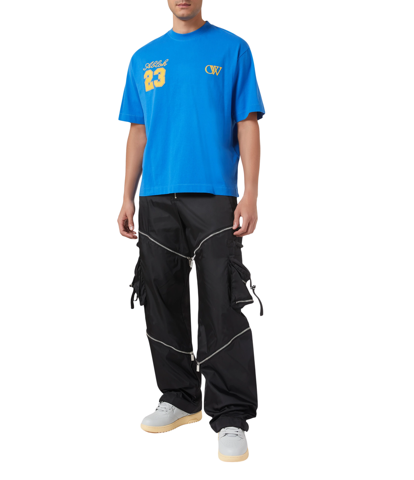 Playera Off White Azul Skate