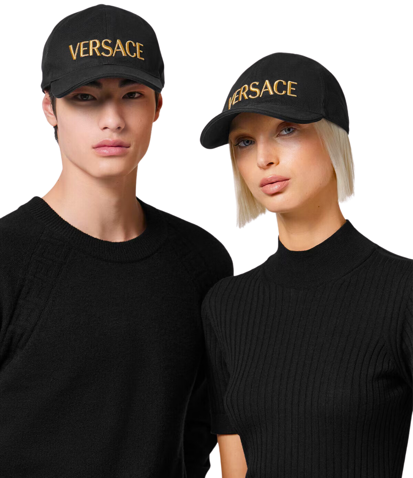 Gorra Versace Logo Dorado Negra