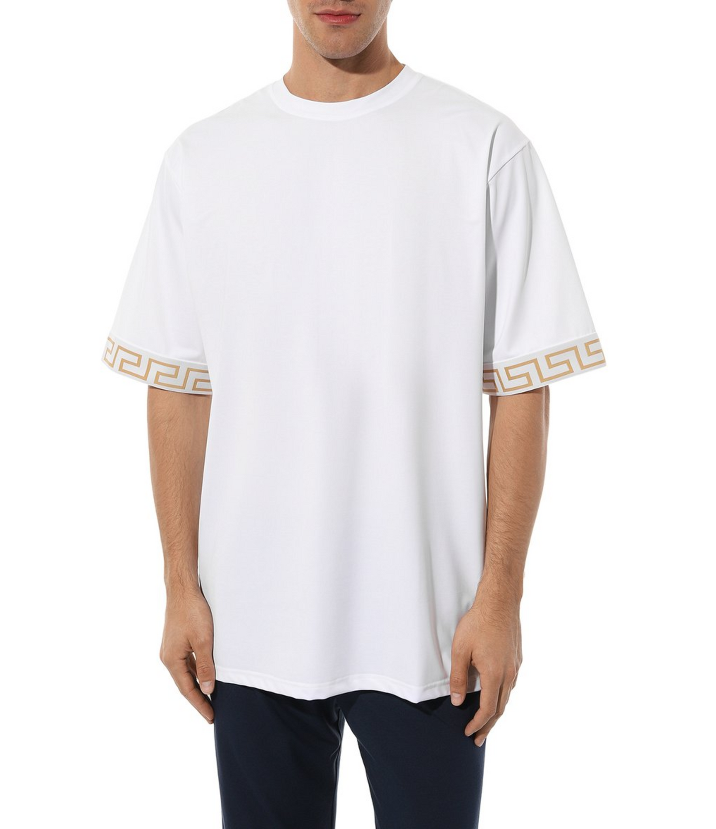Playera Versace Blanca Greca Hombre