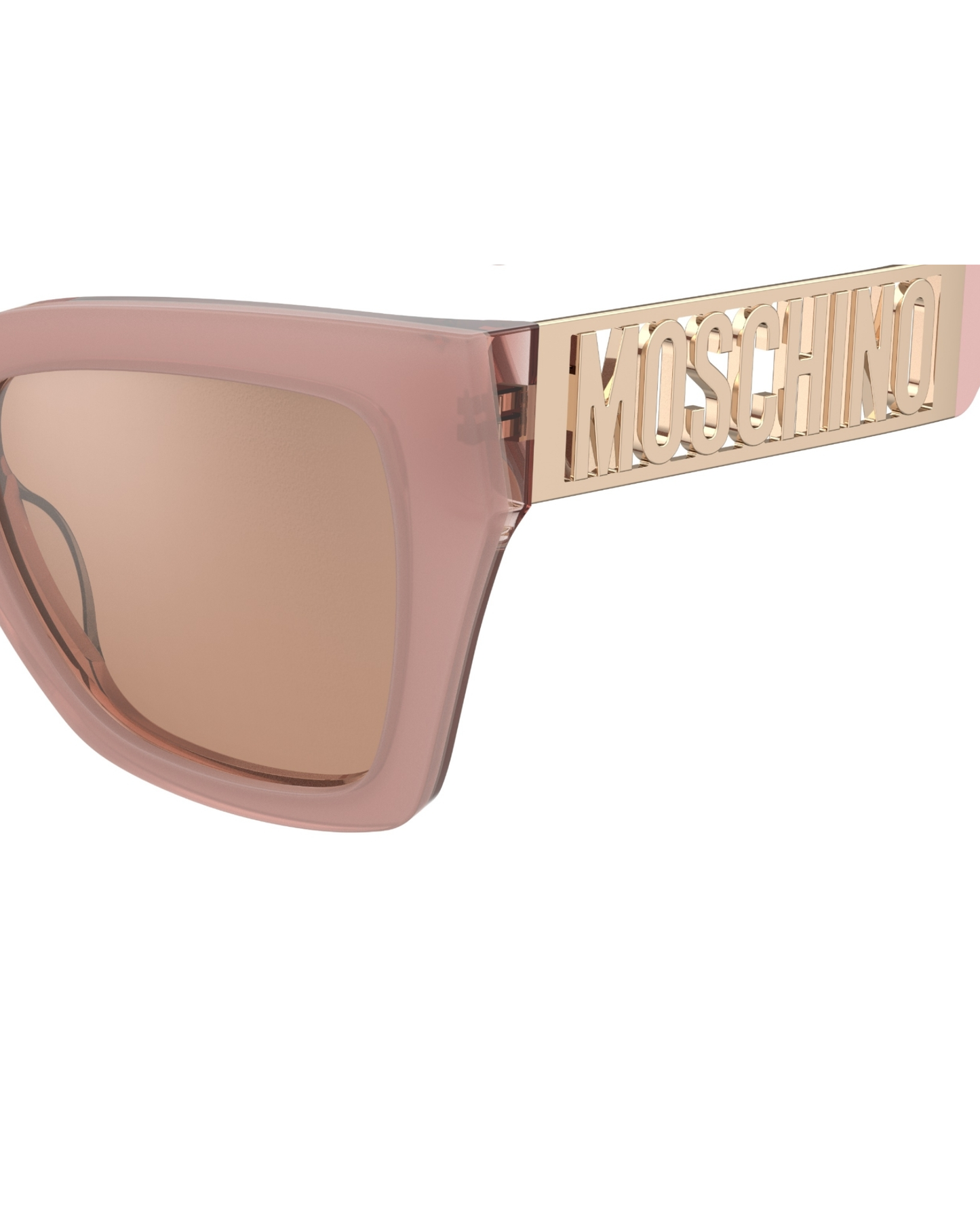 Moschino Logo Dorado Lentes de Sol Rosas