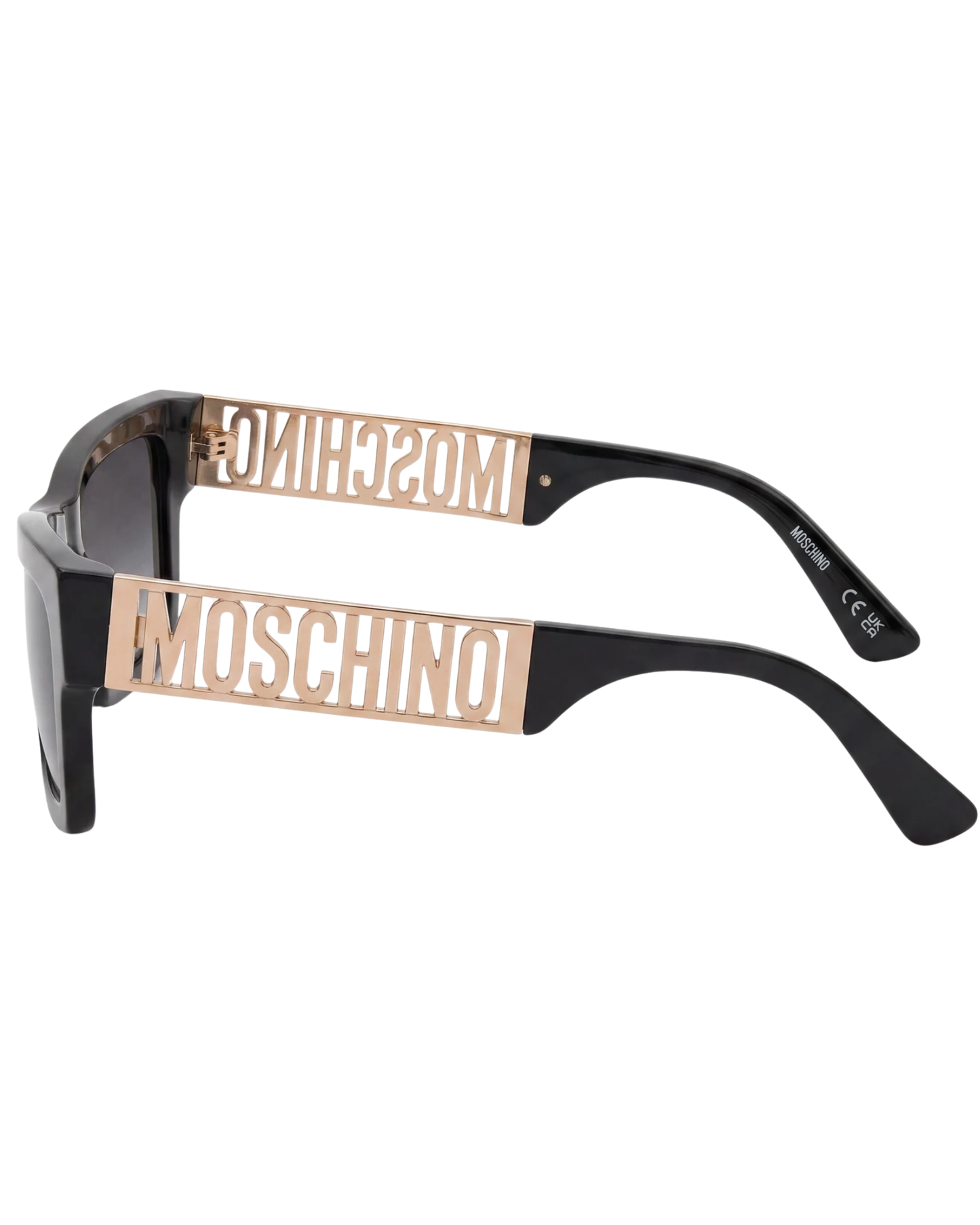 Moschino Logo Dorado Lentes de Sol Negros