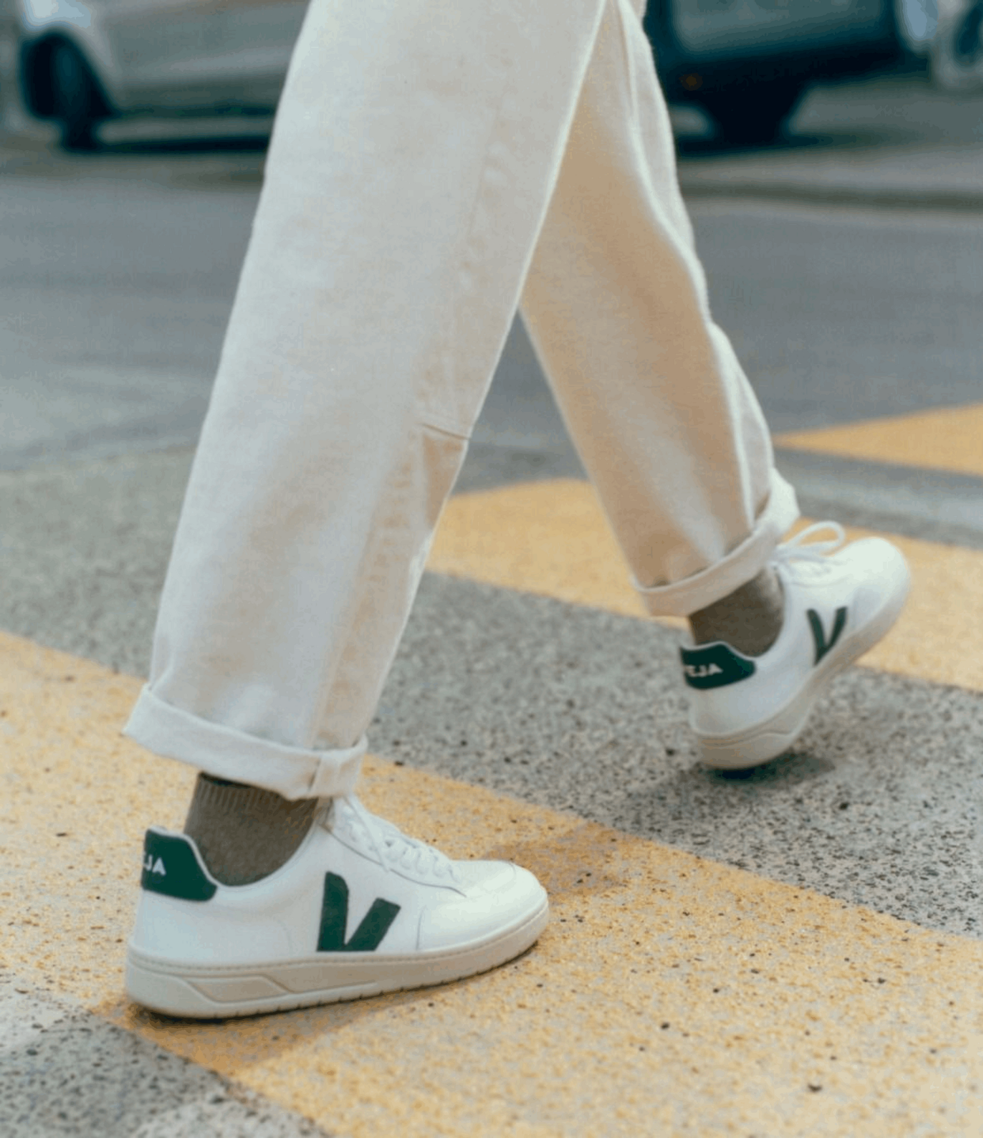 Sneakers Veja V12 Blanco Verde Hombre