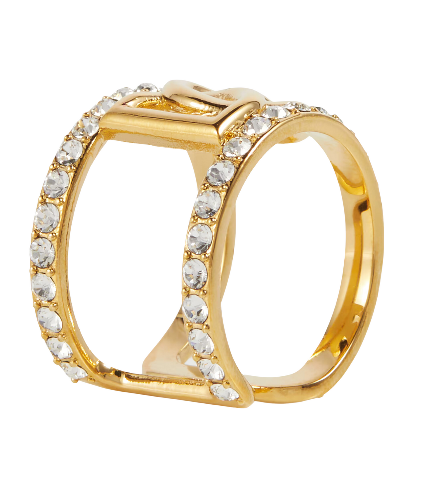 Anillo Dolce Gabbana Cristales Logo Dorado