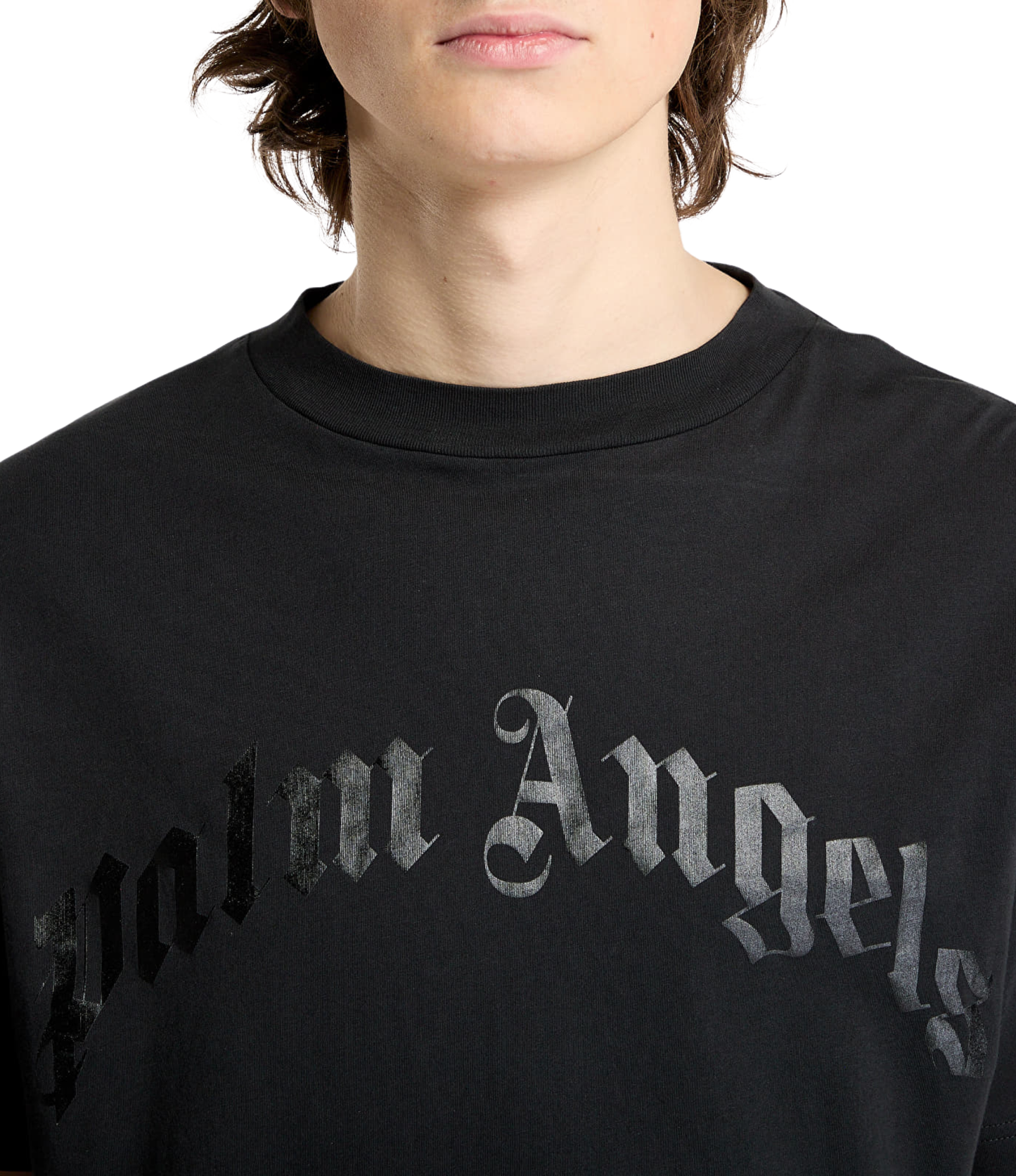 Playera Palm Angels Logo Curveado Negro