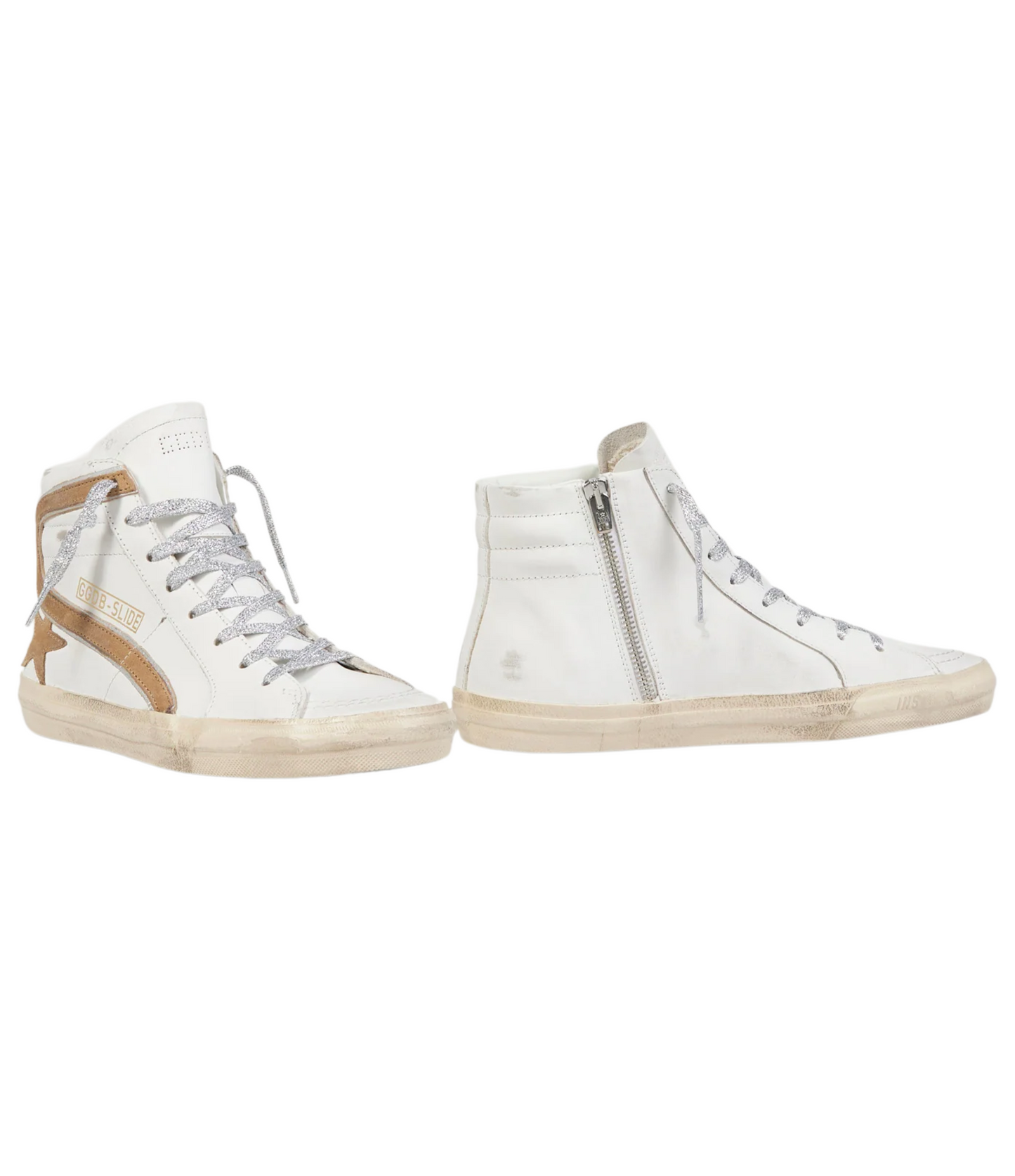 Tenis Golden Goose Altos Blanco Cafe