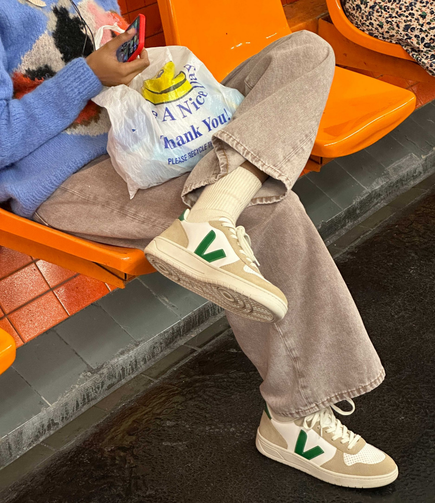 Tenis Veja V10 Beige Verde