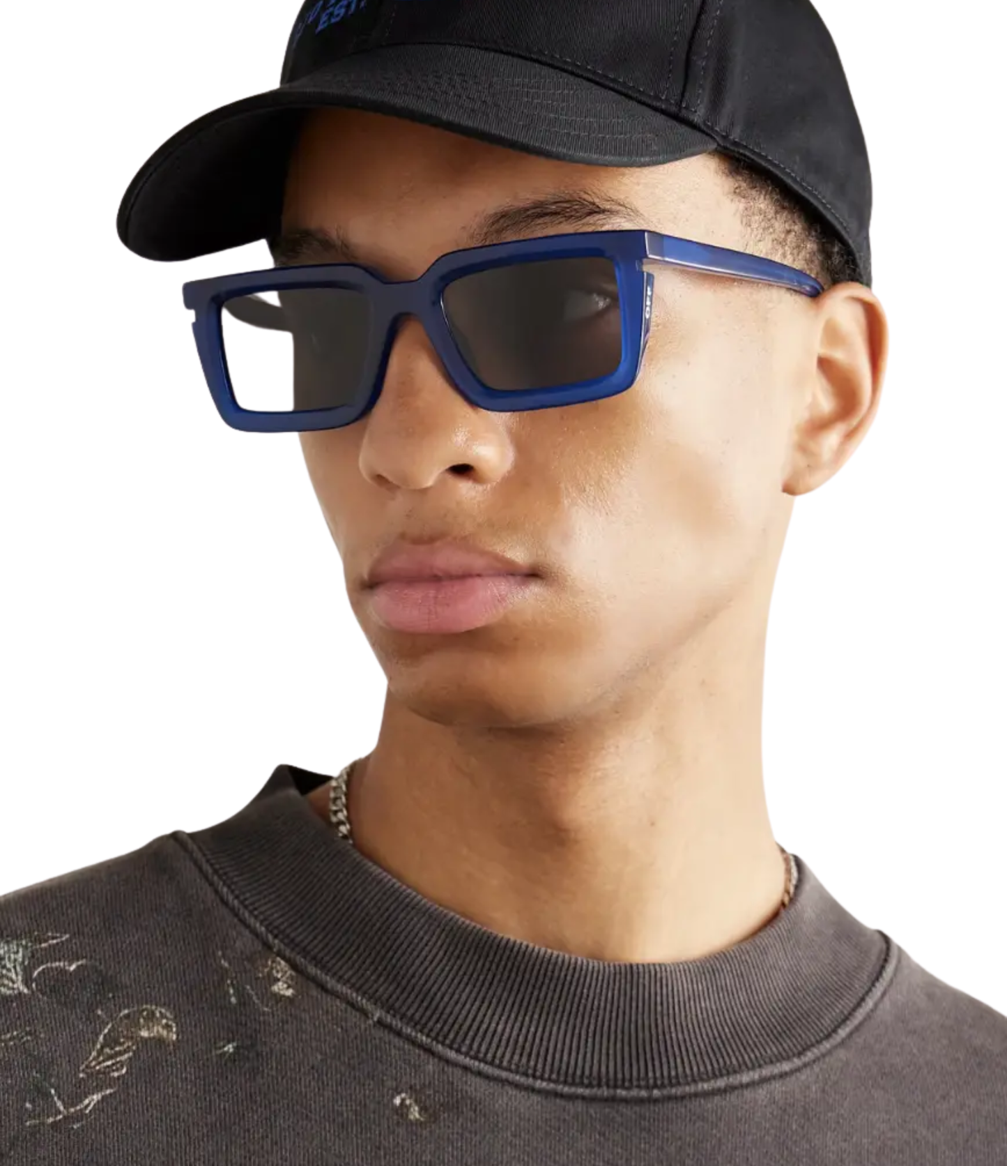 Lentes Off White Azul Cuadrados Unisex