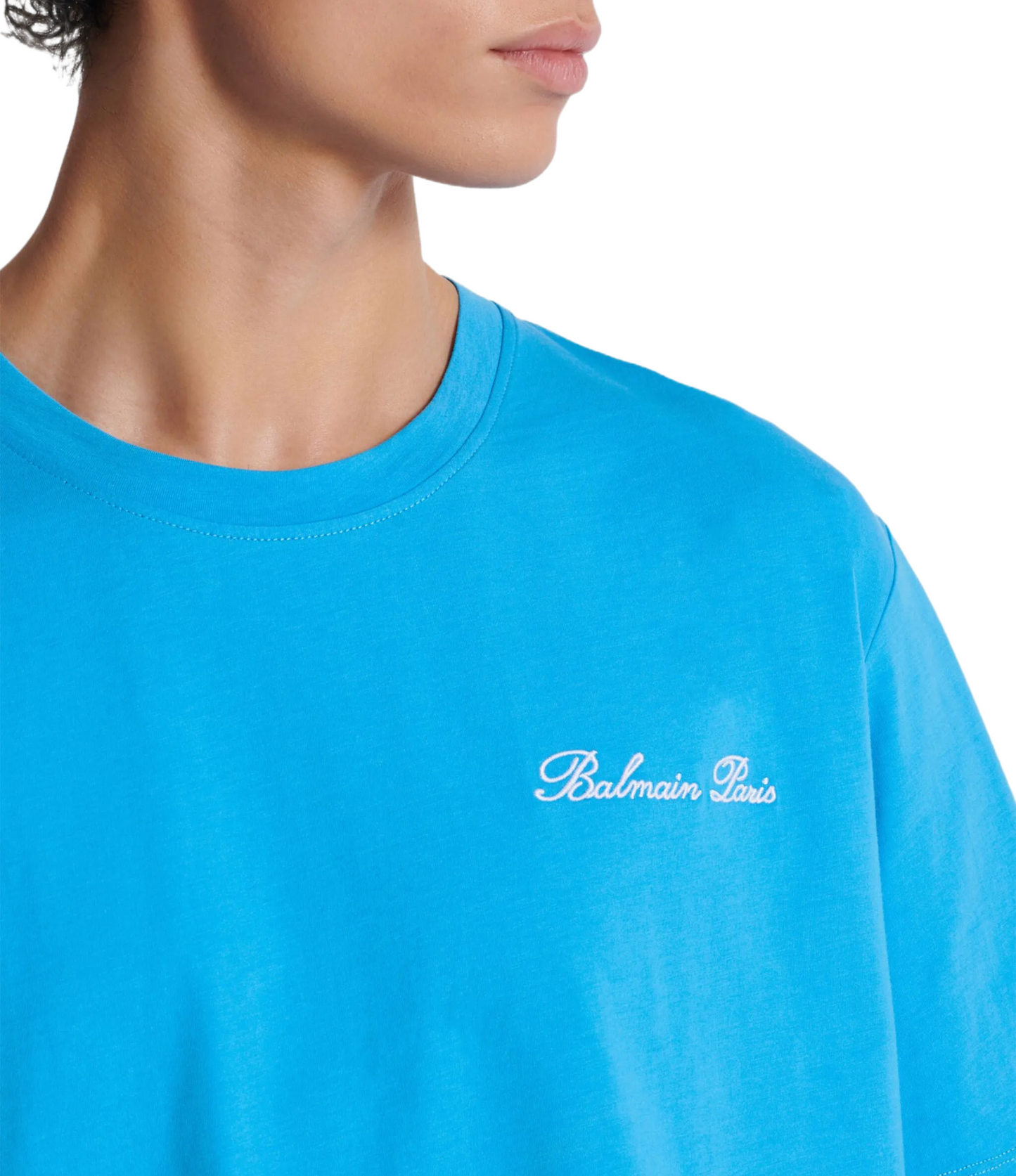 Playera Balmain Azul Logo Hombre