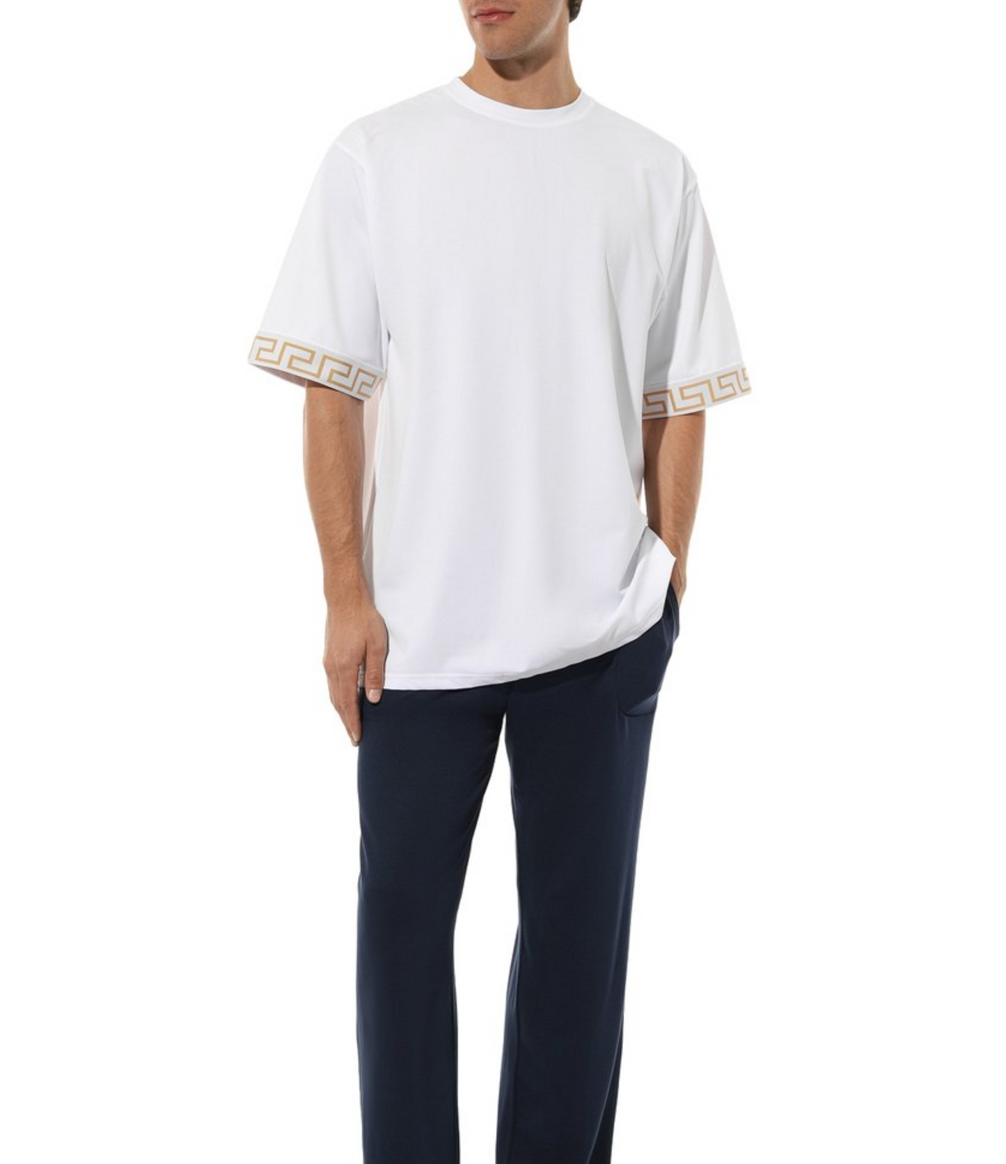 Playera Versace Blanca Greca Hombre