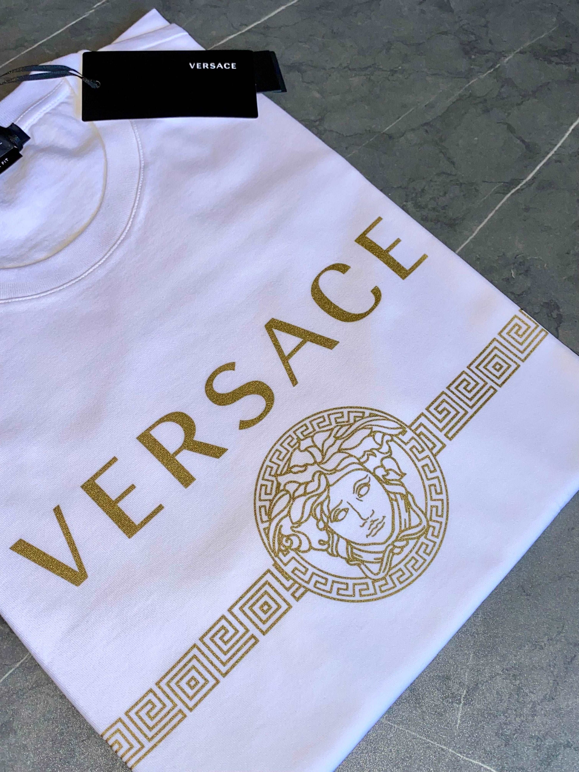 Tshirt Versace Medusa Blanca Dorado