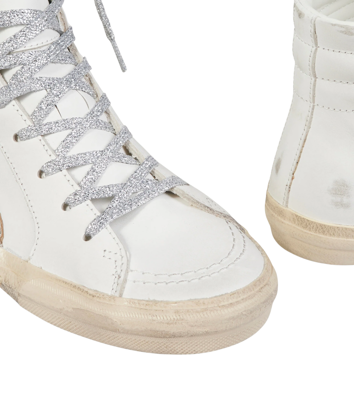 Tenis Golden Goose Altos Blanco Cafe