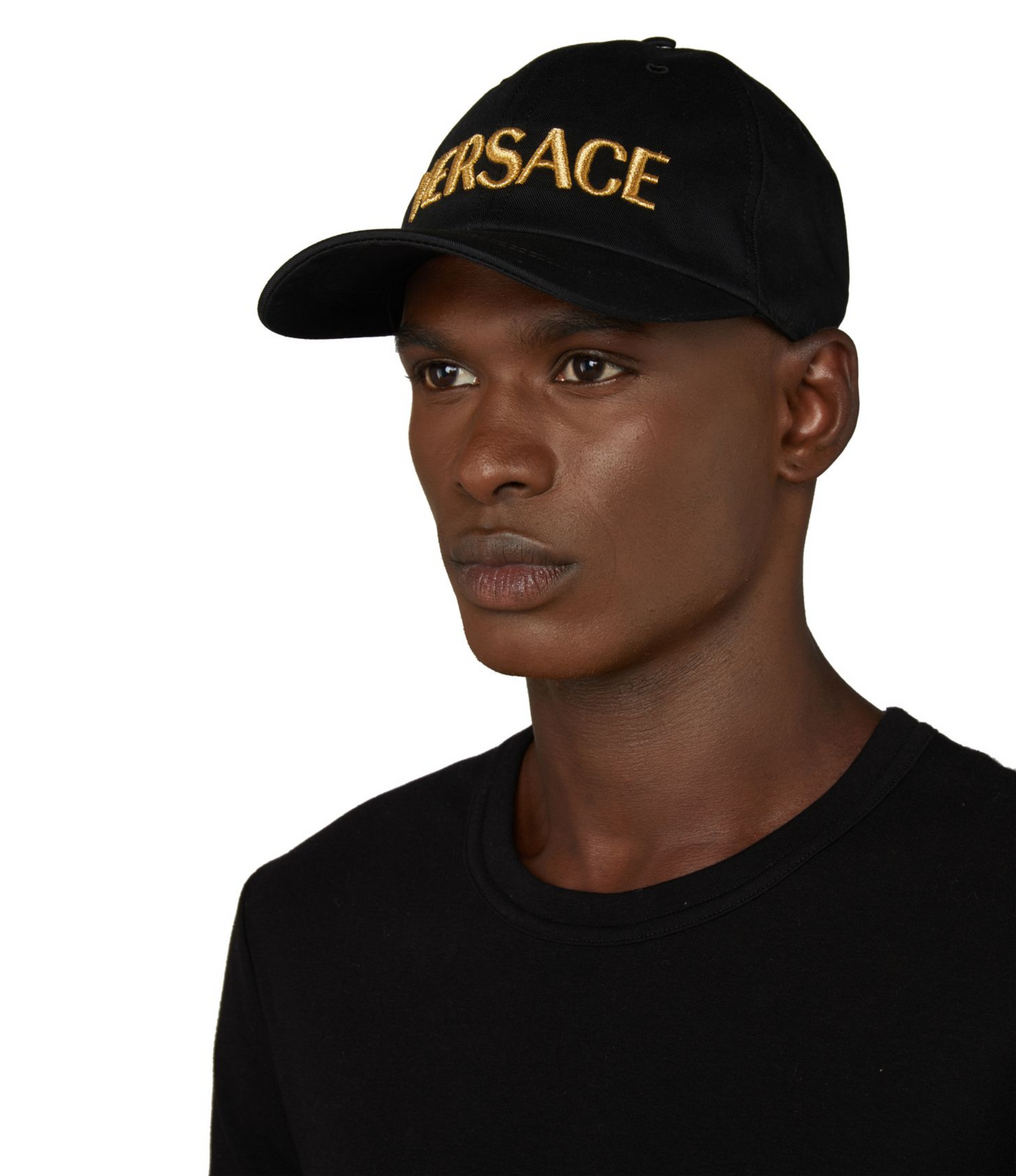 Gorra Versace Logo Dorado Negra