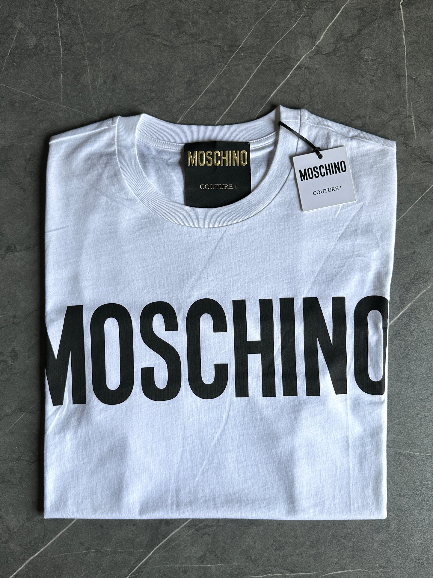 Tshirt Moschino Blanca Logo Negro