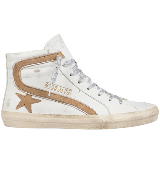 Tenis Golden Goose Altos Blanco Cafe