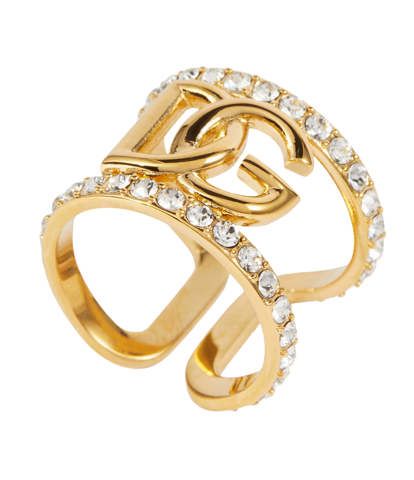 Anillo Dolce Gabbana Cristales Logo Dorado