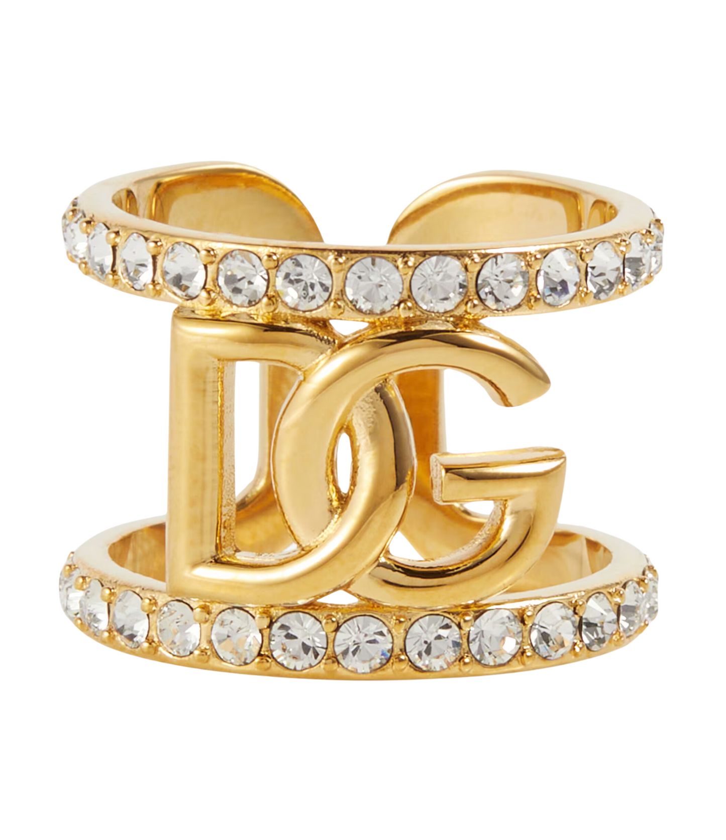 Anillo Dolce Gabbana Cristales Logo Dorado