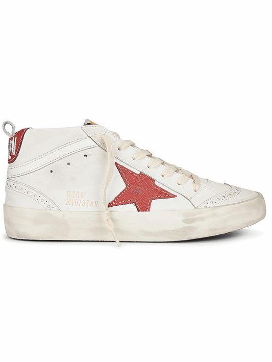 Tenis Golden Goose Mid Star Blanco Rojo