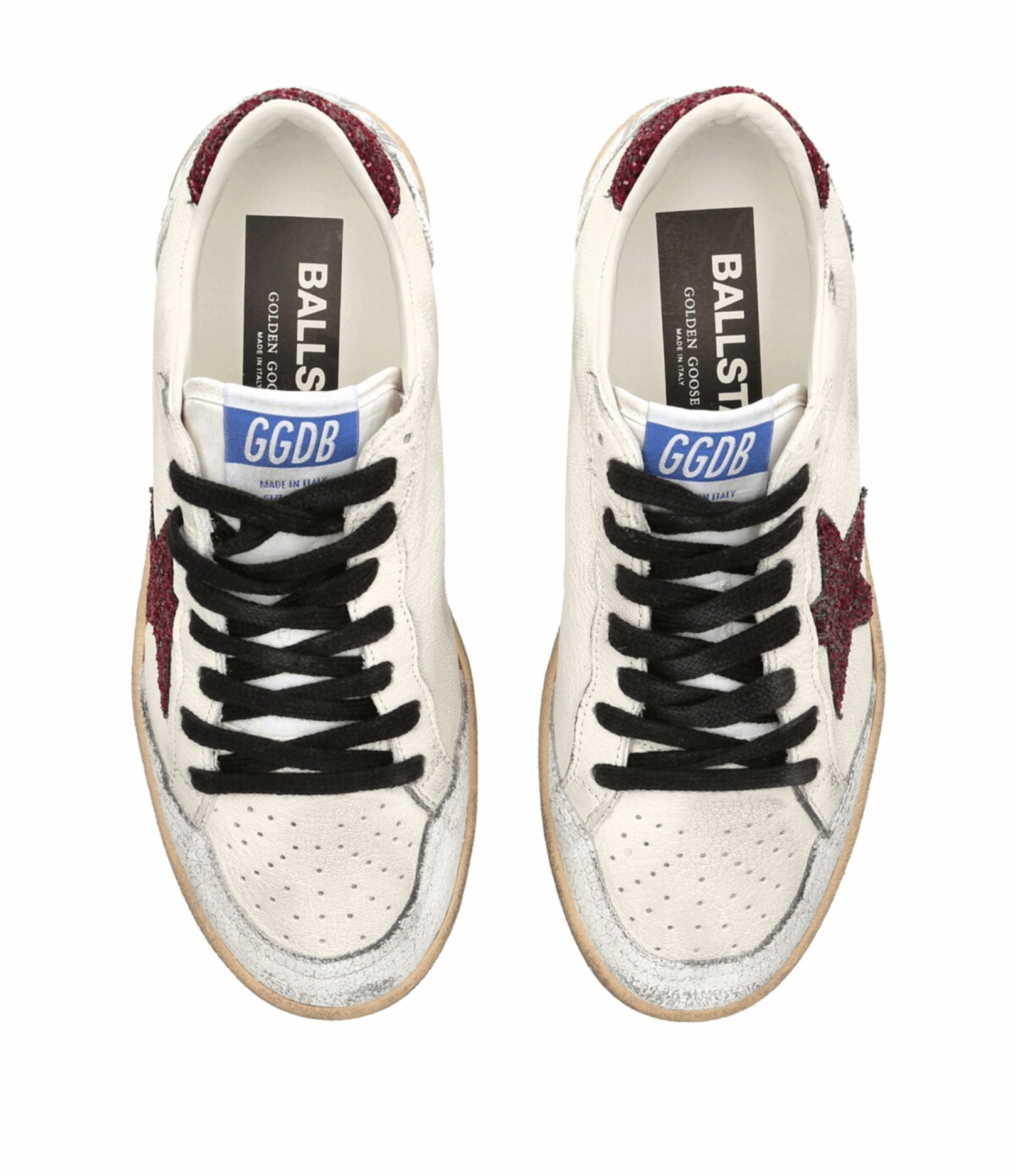 Tenis Golden Goose Ball Star Rojo Glitter